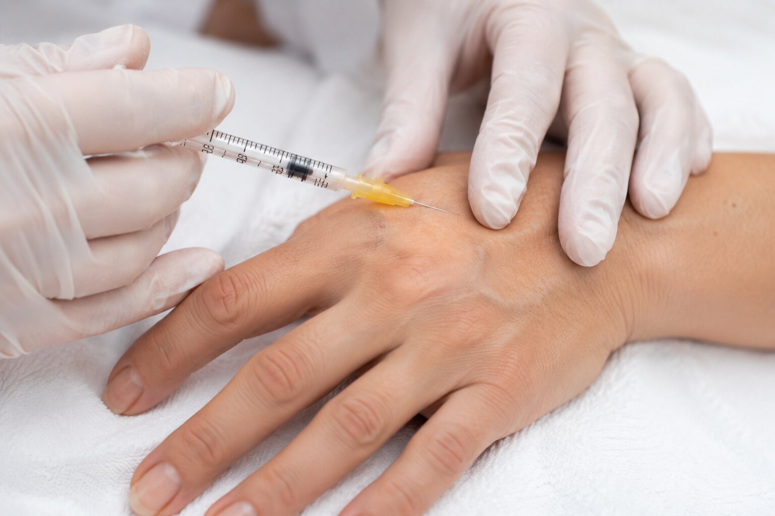 Handverjonging met Profhilo injectie tegen zichtbare aders en pezen